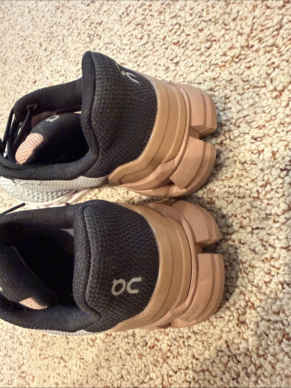 On Running Cloudstratus Frost and Sand Sneakers View 4